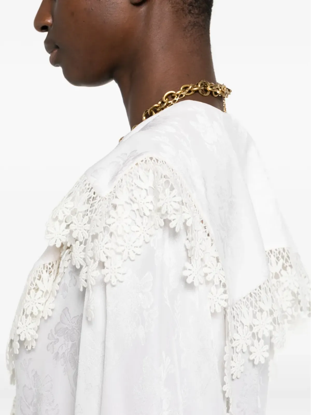 Chloé 花柄レーストリムシャツ - 画像5