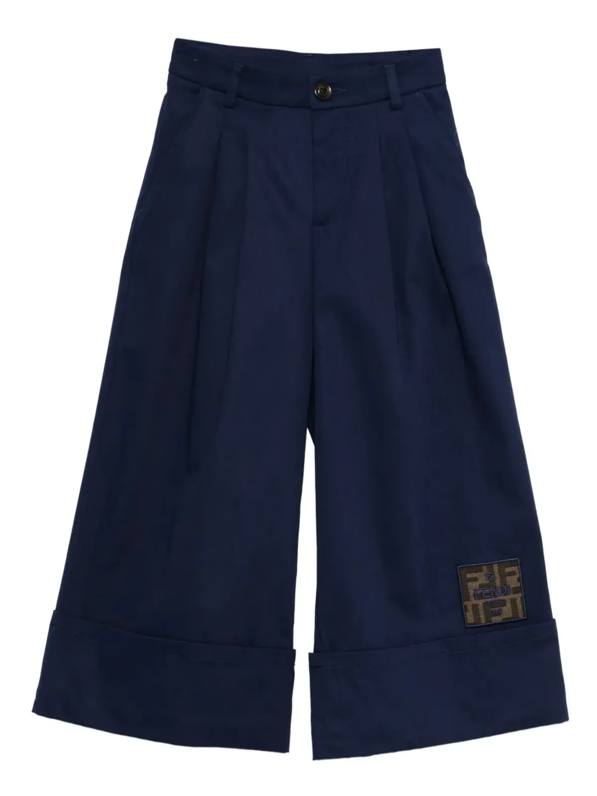 Fendi Kids プリーツ入り裾カフパンツ - 画像1