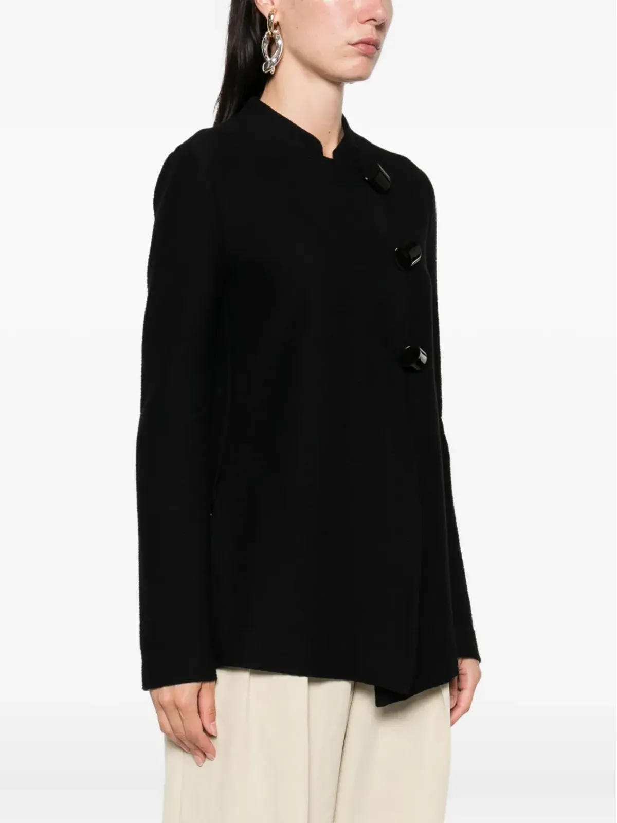Emporio Armani アシンメトリックファスニングジャケット - ブラック - 画像3
