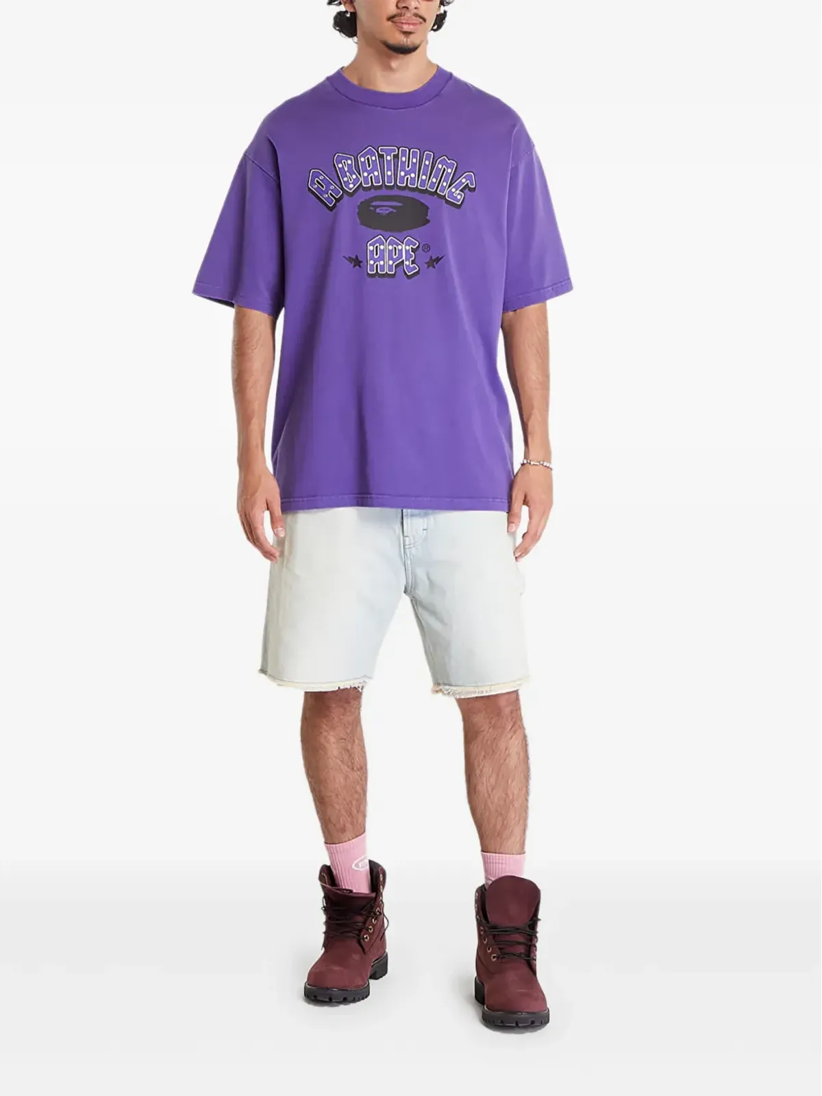A BATHING APE® ラインストーン ロゴ Tシャツ - 画像2