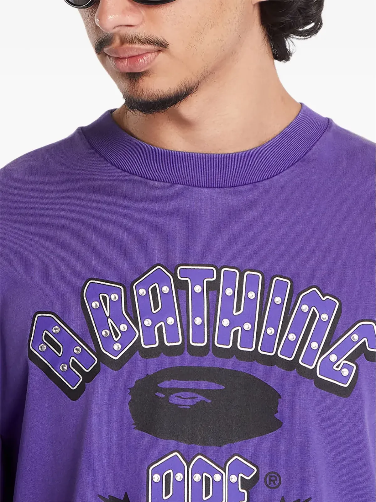 A BATHING APE® ラインストーン ロゴ Tシャツ - 画像4