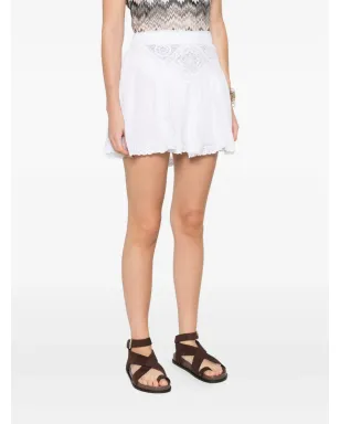 MARANT ÉTOILE Goldie レーストリム ミニスカート - ホワイト - サムネイル3