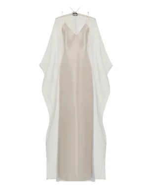 Taller Marmo Sza Sza organza-overlay slip dress - Neutrals - サムネイル1