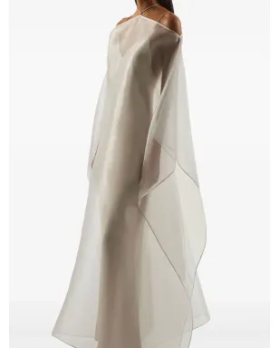 Taller Marmo Sza Sza organza-overlay slip dress - Neutrals - サムネイル3