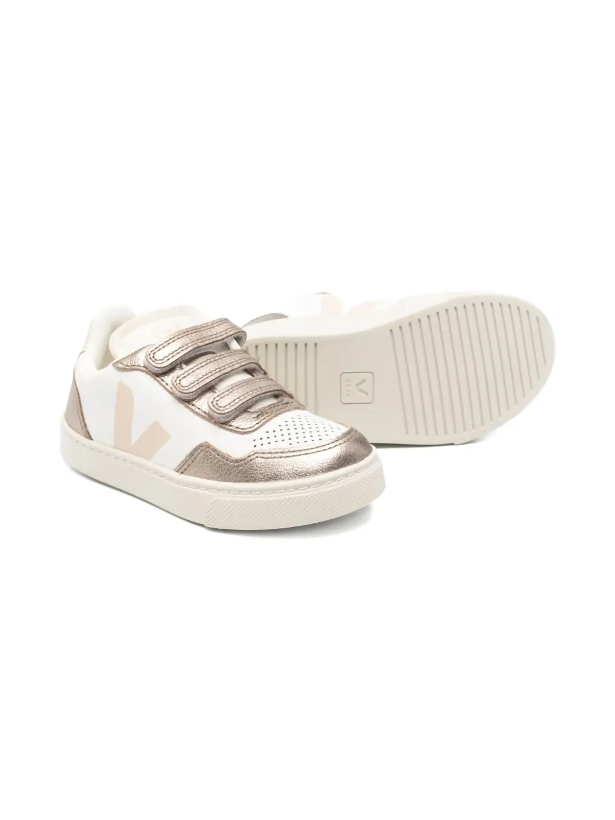 VEJA Kids leather strap sneakers - White - 画像2