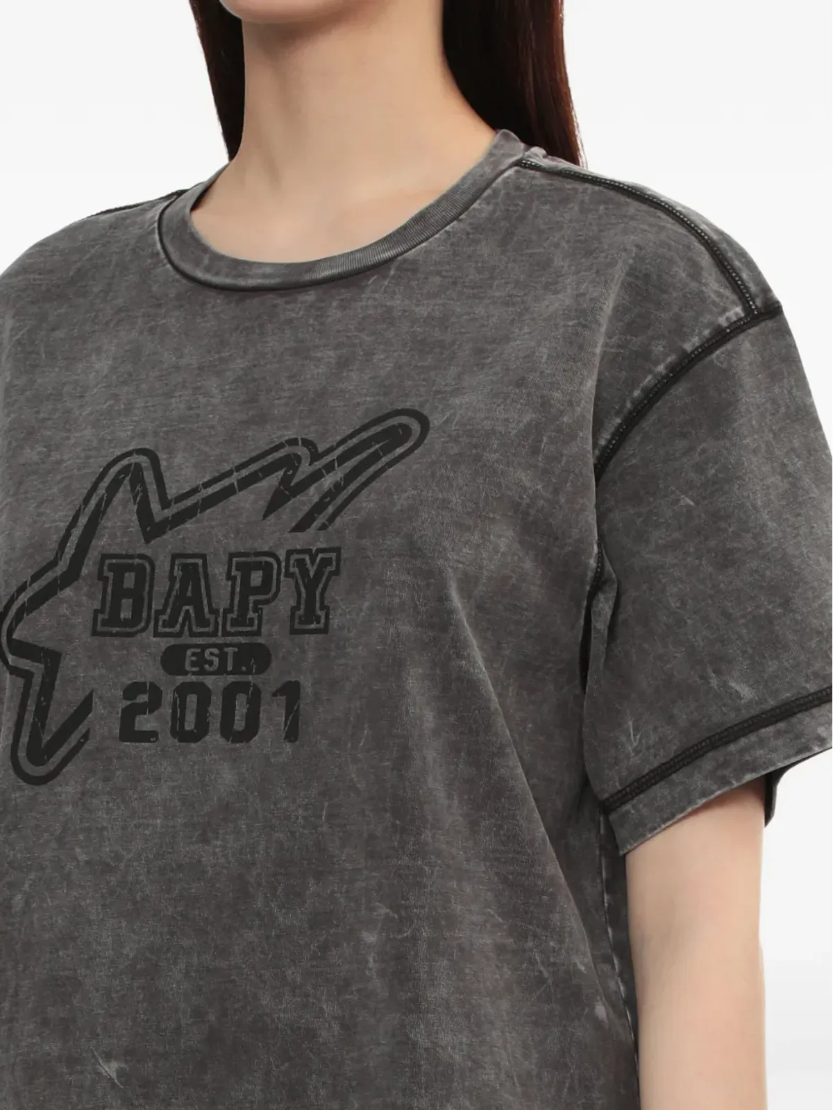 A BATHING APE® ロゴプリント コットン Tシャツ - Grey - 画像5