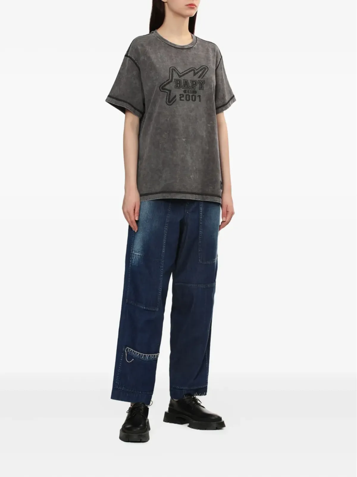 A BATHING APE® ロゴプリント コットン Tシャツ - Grey - 画像2