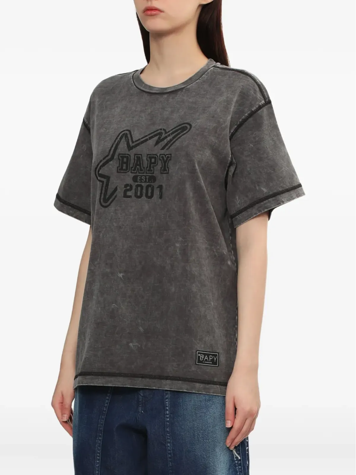 A BATHING APE® ロゴプリント コットン Tシャツ - Grey - 画像3