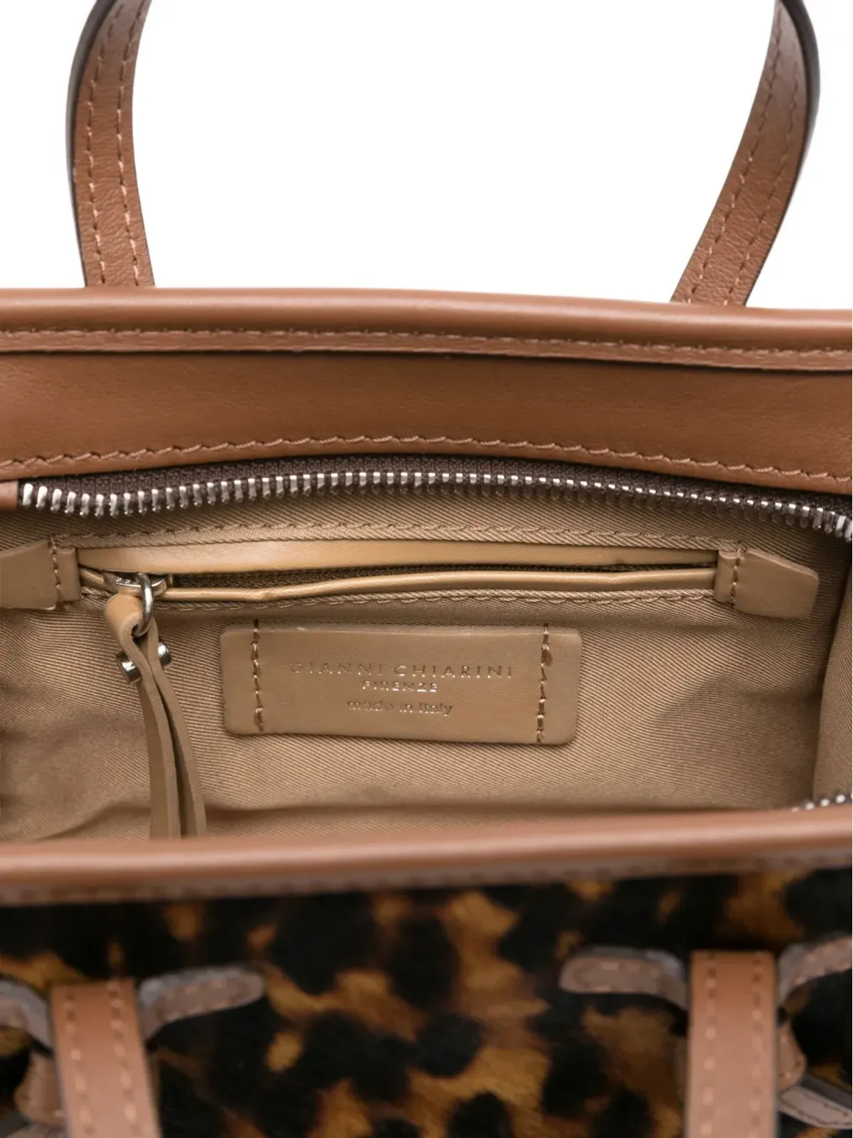 GIANNI CHIARINI Miss Marcella レオパード柄 トートバッグ - 画像5