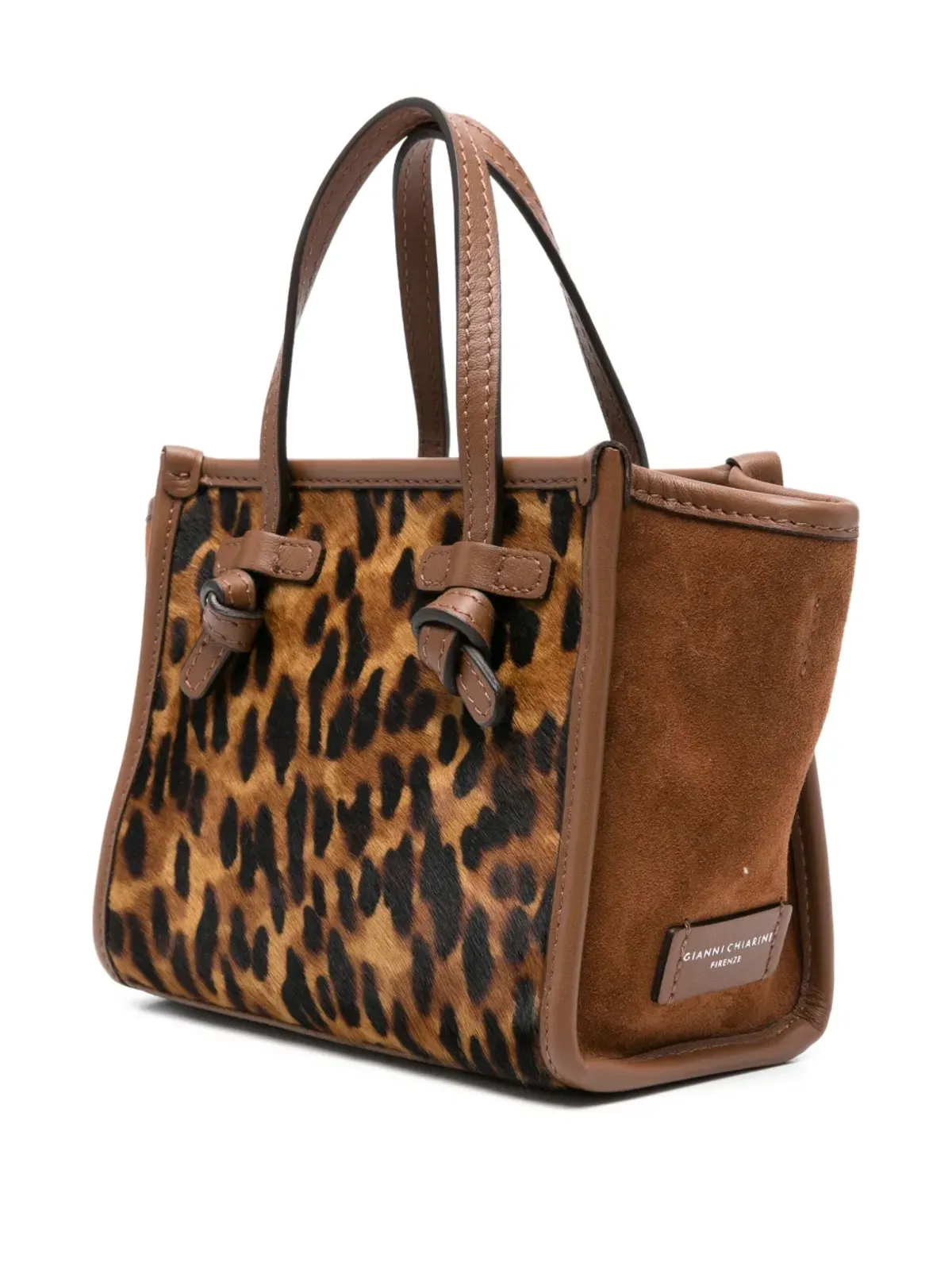 GIANNI CHIARINI Miss Marcella レオパード柄 トートバッグ - 画像3