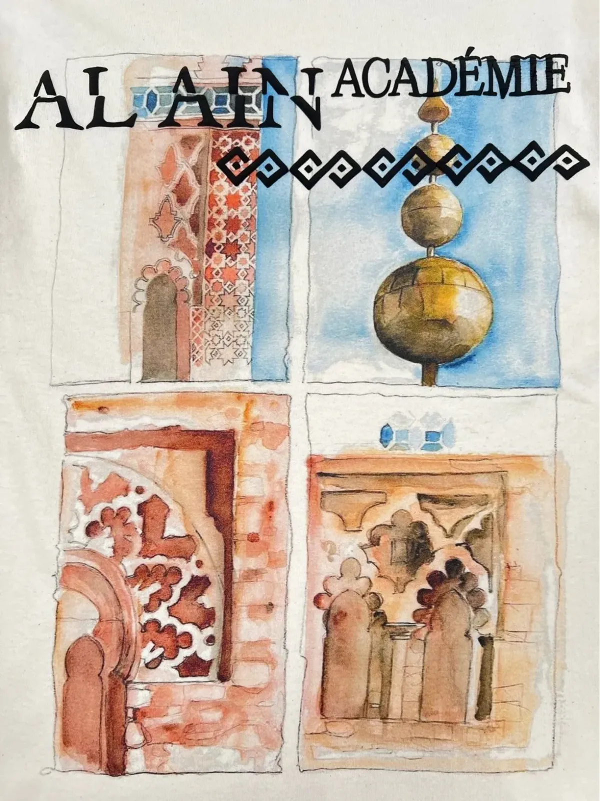 AL AIN アカデミー・プリント コットンTシャツ - 画像5