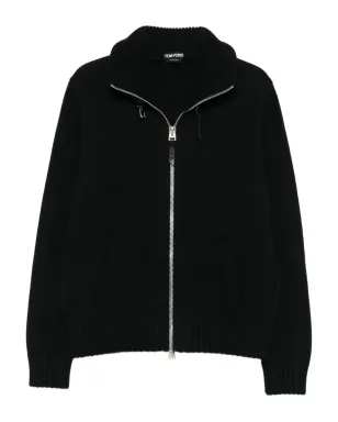 TOM FORD ジップフロントリブ編みウールジャケット - サムネイル1