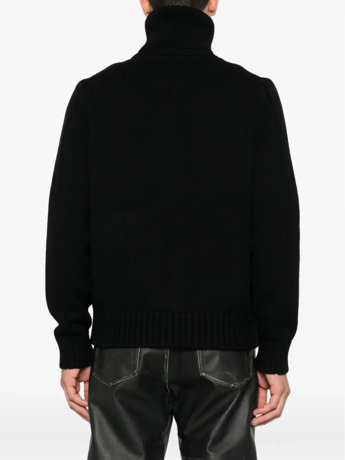 TOM FORD ジップフロントリブ編みウールジャケット - 画像4