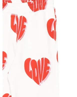Stella McCartney Kids ハートプリント トラックパンツ - White - サムネイル3