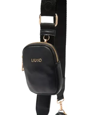 LIU JO チェーンディテールのクレセントショルダーバッグ（ブラック） - サムネイル4