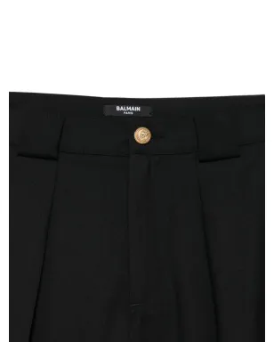 Balmain Kids プリーツフロントトラウザー ブラック - サムネイル3