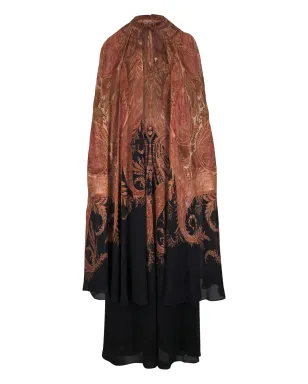 ZIMMERMANN ヒプノティック ペイズリープリント ケープ付きマキシドレス - サムネイル1
