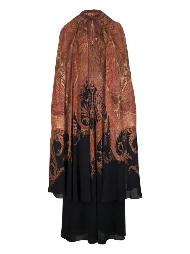 Zimmermann ZIMMERMANN ヒプノティック ペイズリープリント ケープ付きマキシドレスの商品画像