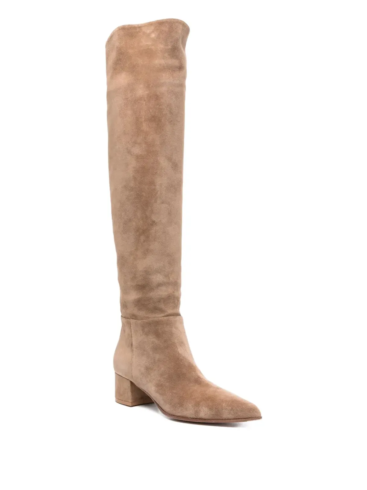 Gianvito Rossi 40mm レザー ポインテッドトゥ ニーハイブーツ - 画像2