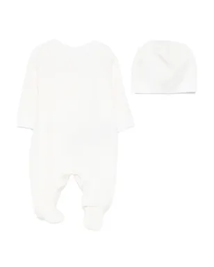 Balmain Kids テクスチャードウール ベビーログ帽子 - White - サムネイル1