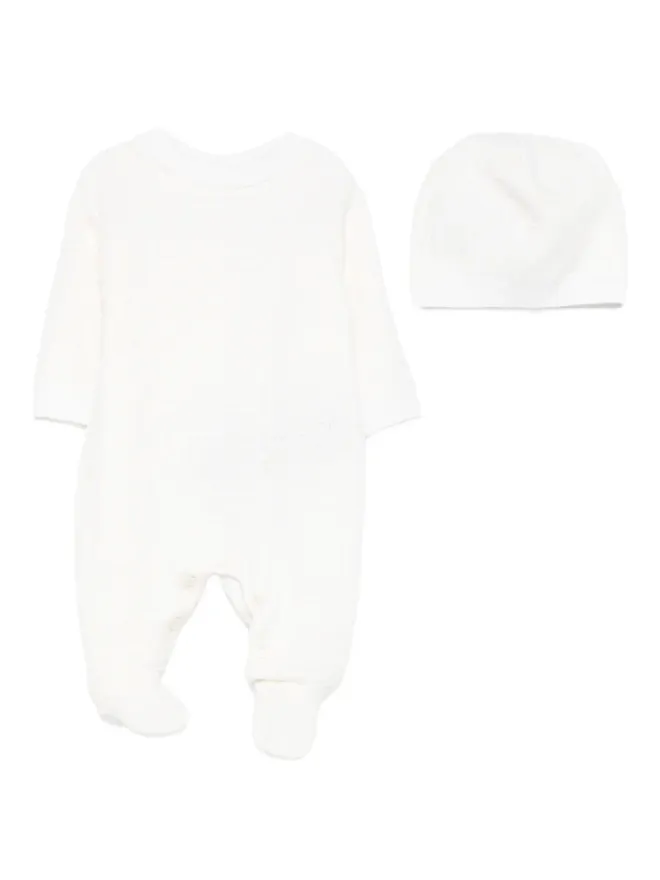 Balmain Kids Balmain Kids テクスチャードウール ベビーログ帽子 - Whiteの商品画像