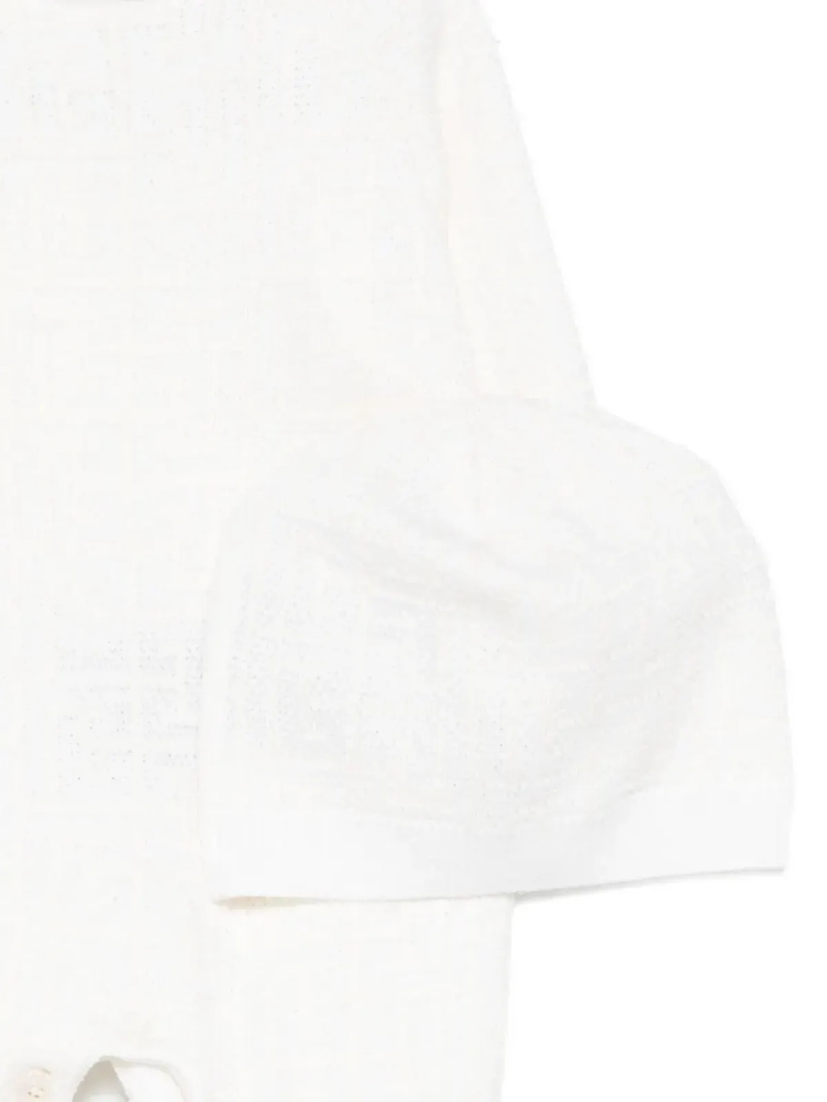 Balmain Kids テクスチャードウール ベビーログ帽子 - White - 画像2