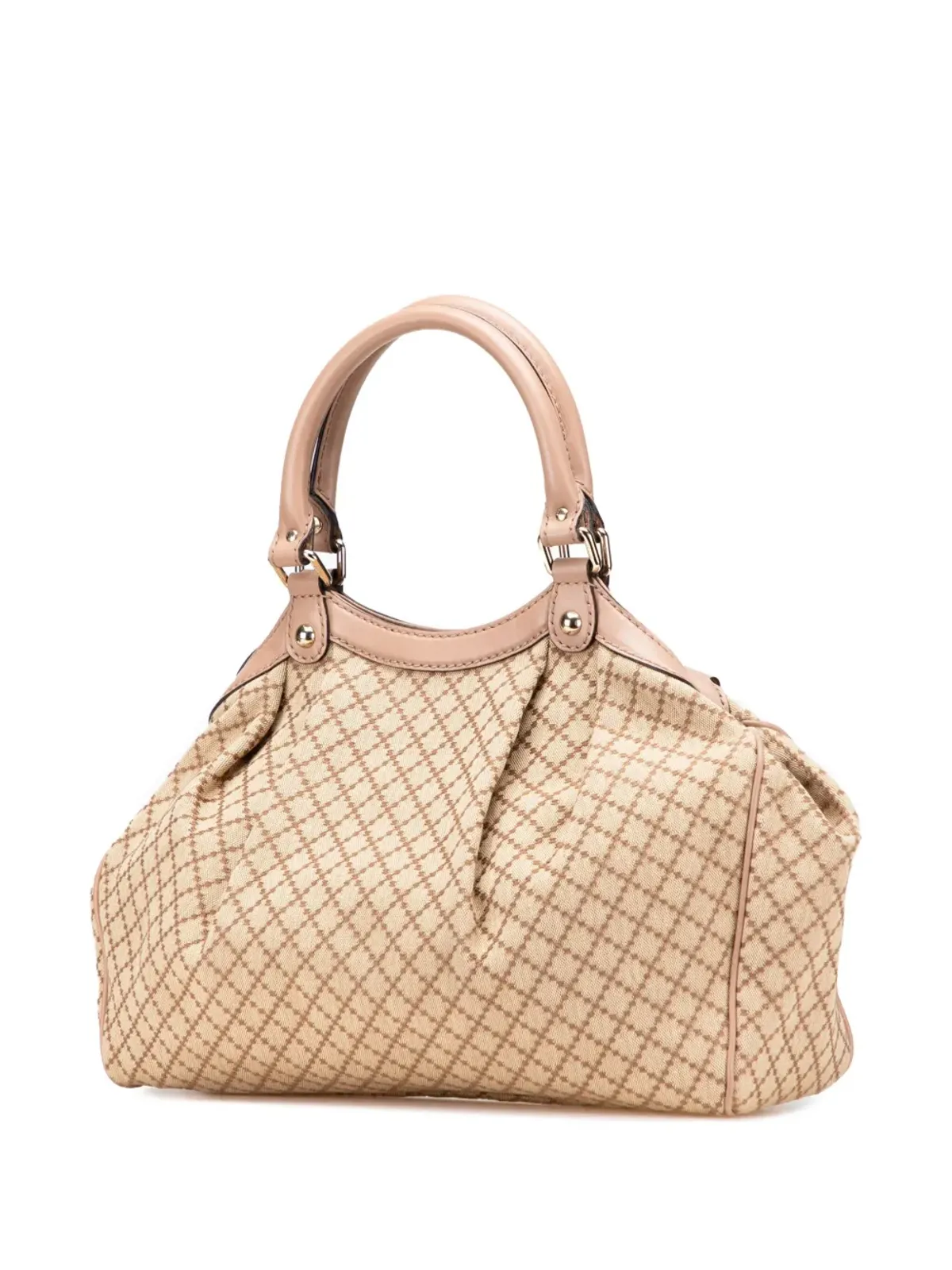 Gucci ビンテージ ダイヤモンドキャンバス Sukey トートバッグ（ブラウン） - 画像3