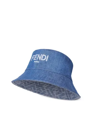 Fendi Kids デニム FFパターン バケットハット ブルー - サムネイル1