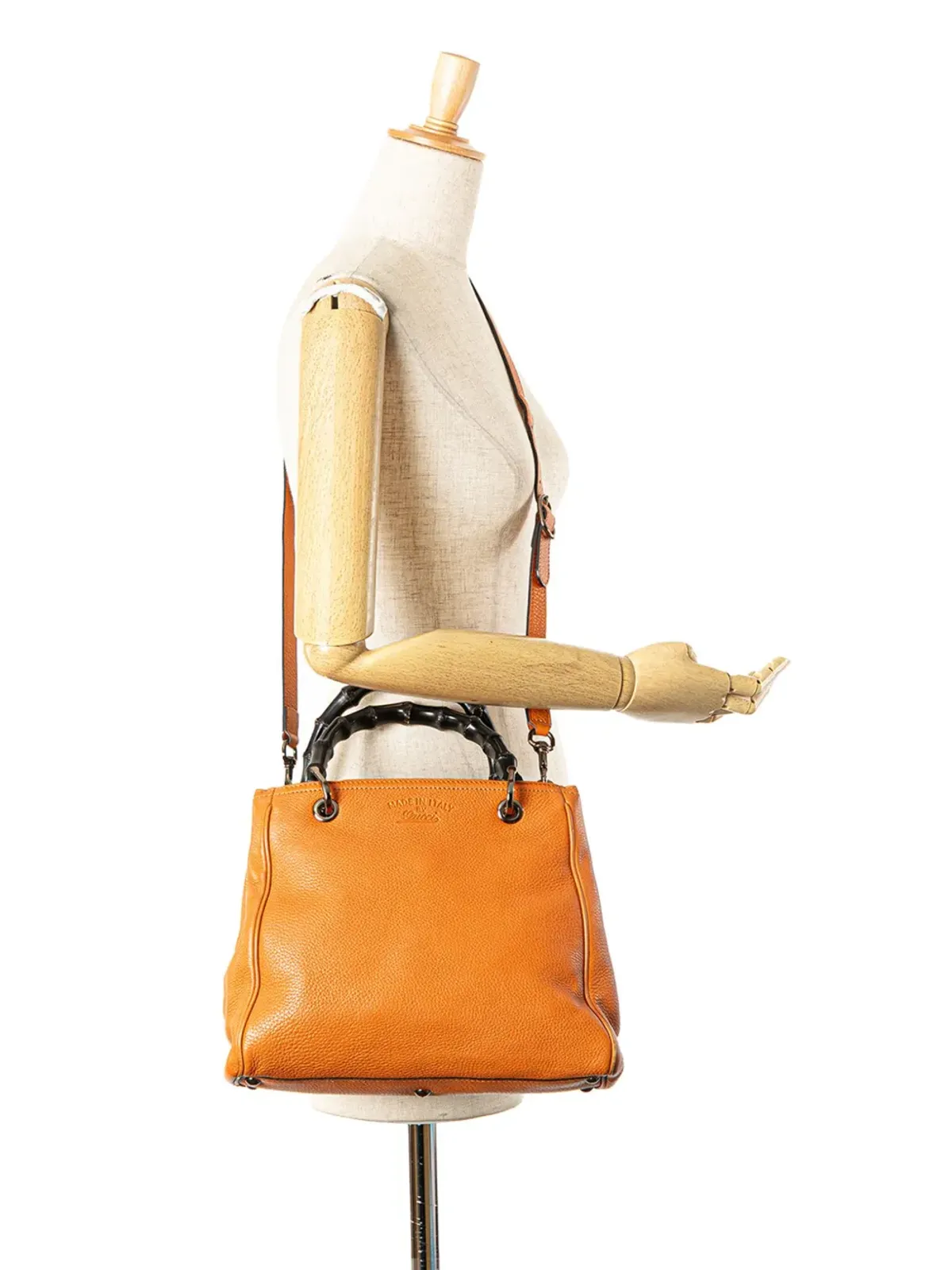Gucci Pre-Owned カーフスキン バンブー ショッパー サッチェル - 画像2