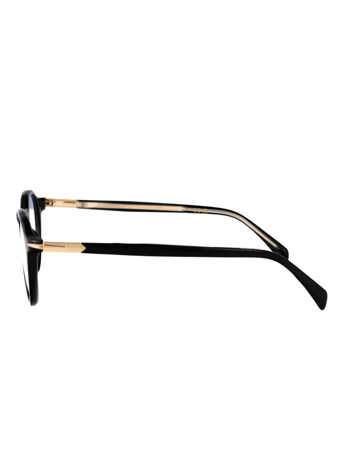 Eyewear by David Beckham round gold-detail glasses - Black - 画像3