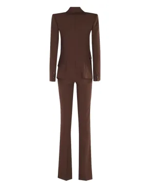 Elisabetta Franchi ショールカラー・フレアパンツスーツ ブラウン - サムネイル2