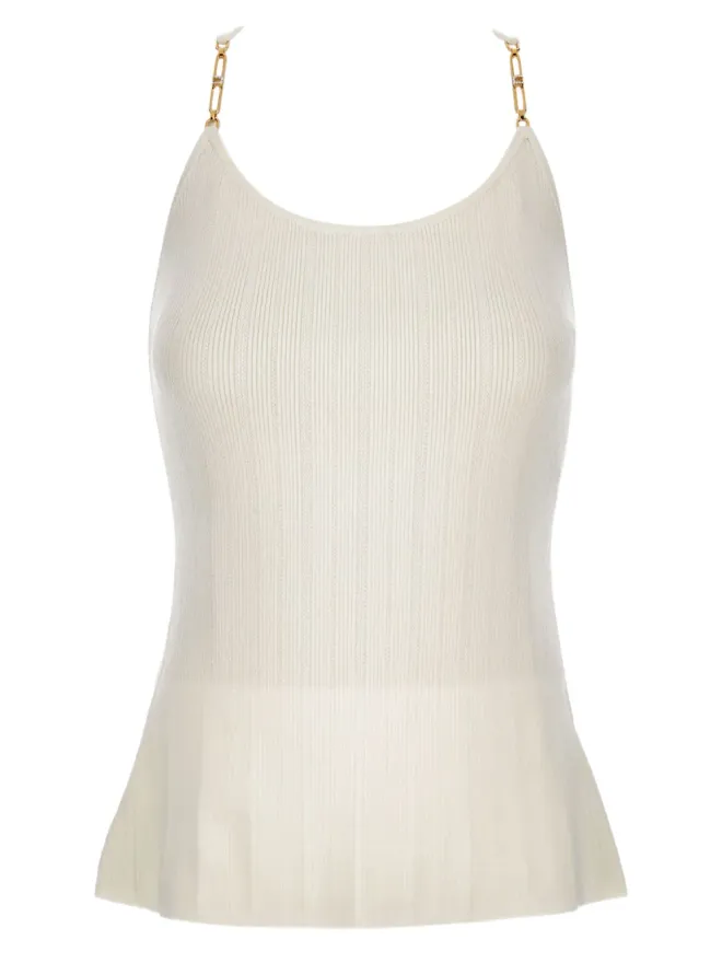 Elisabetta Franchi Elisabetta Franchi チェーンストラップ付きリブトップの商品画像