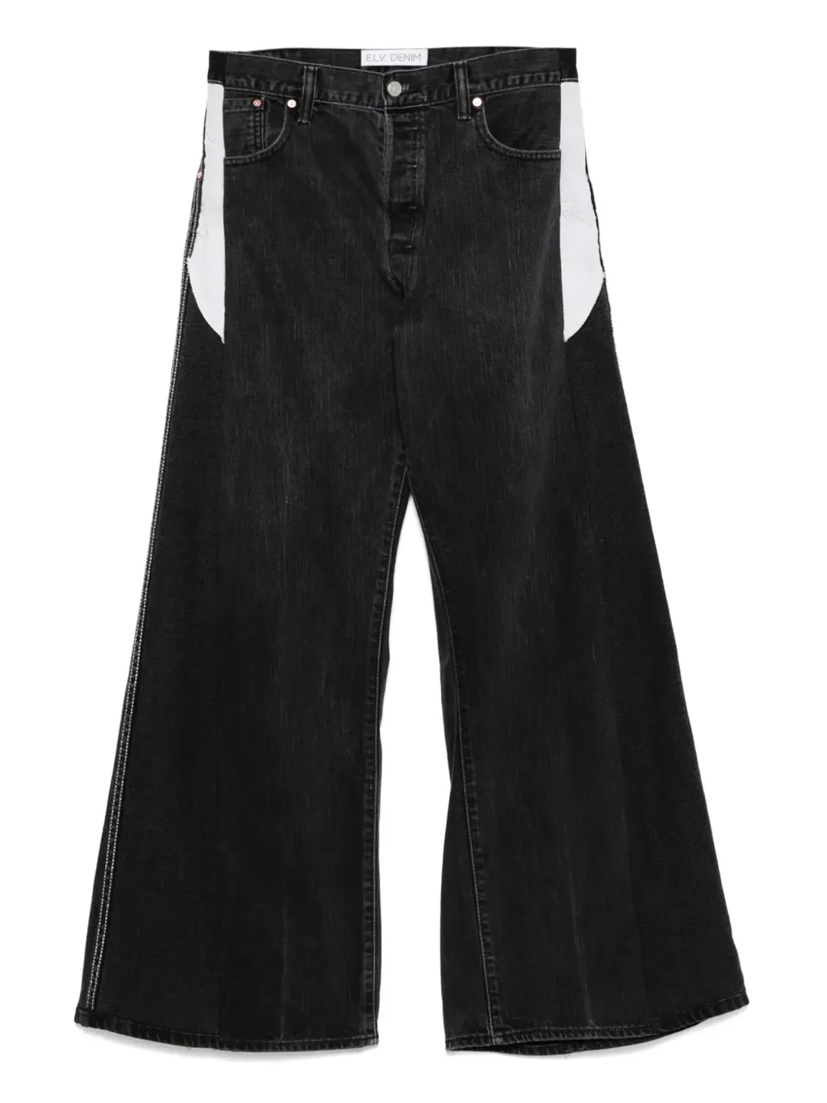 E.L.V DENIM panelled-embellished jeans - Grey - 画像1