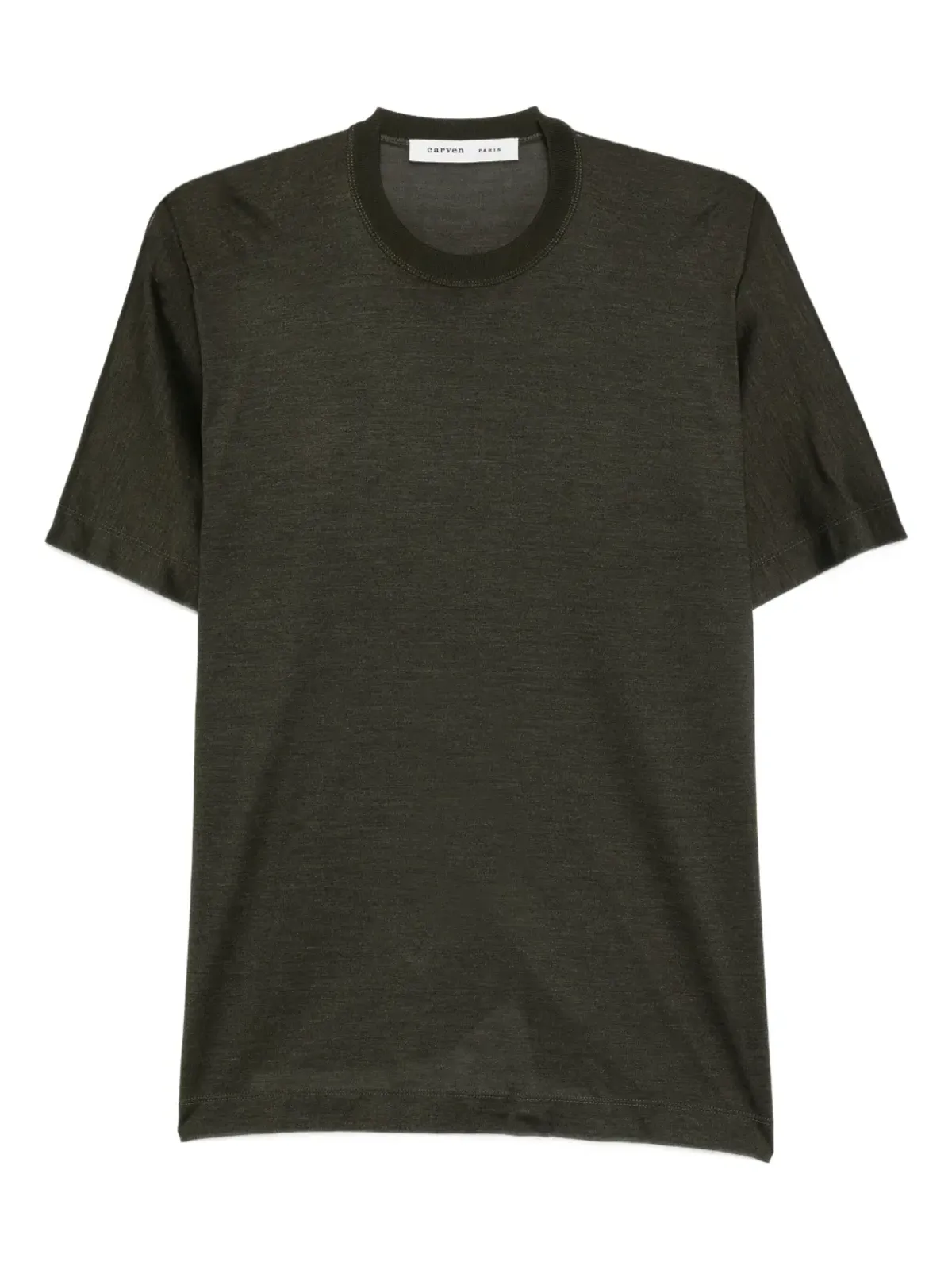 Carven 丸首シルクTシャツ - 画像1