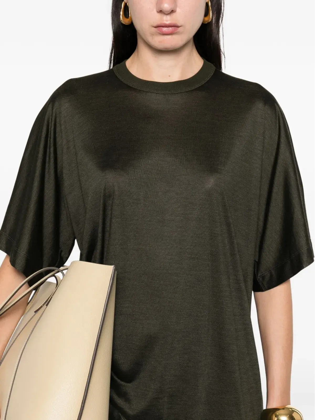 Carven 丸首シルクTシャツ - 画像5