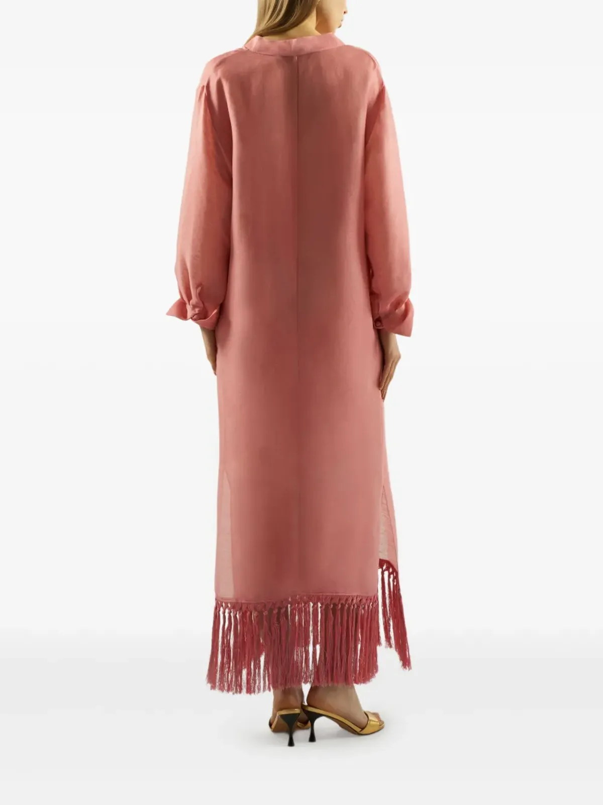 Taller Marmo Bahamas fringe-hem maxi dress - Pink - 画像3