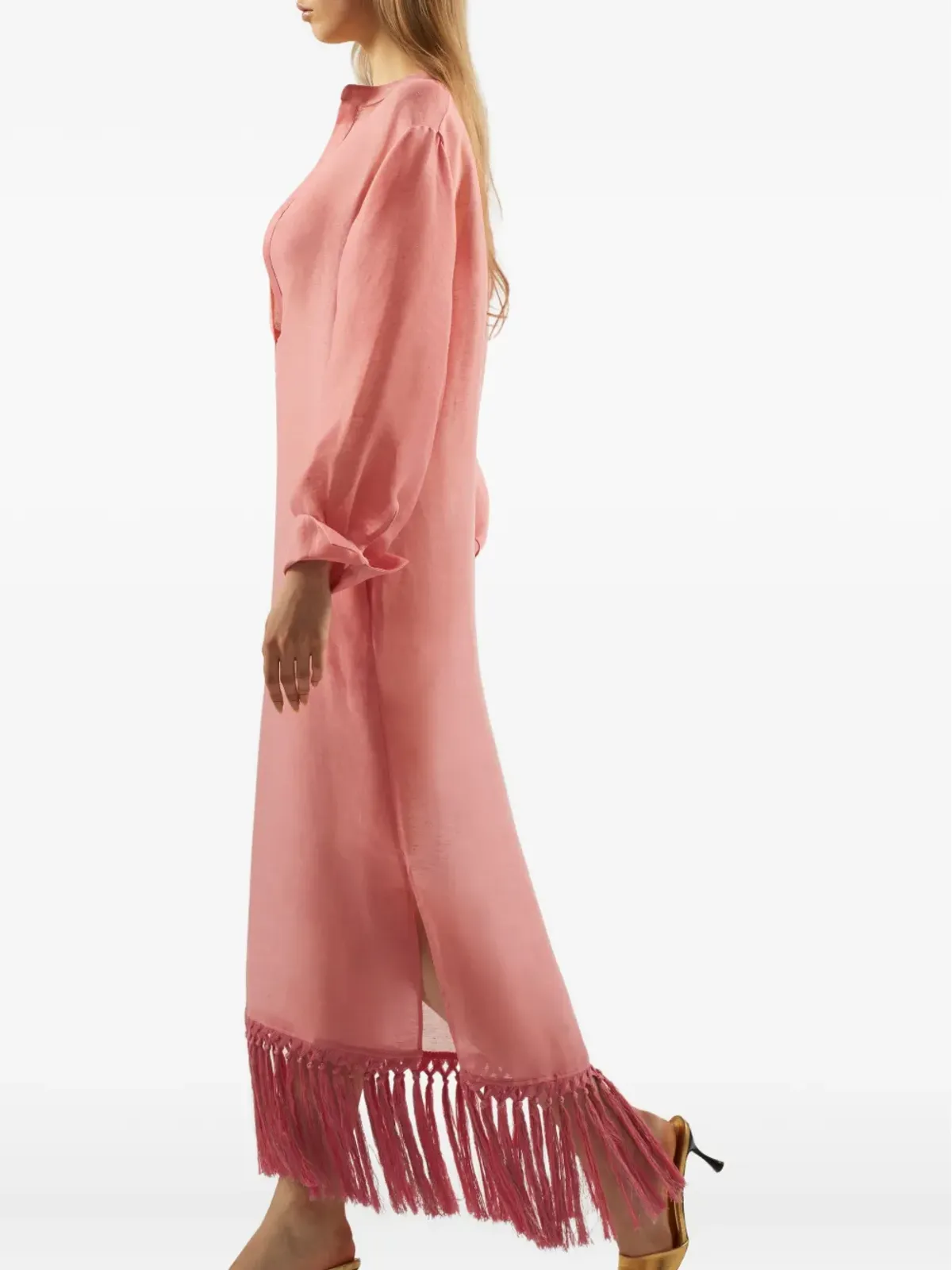 Taller Marmo Bahamas fringe-hem maxi dress - Pink - 画像4