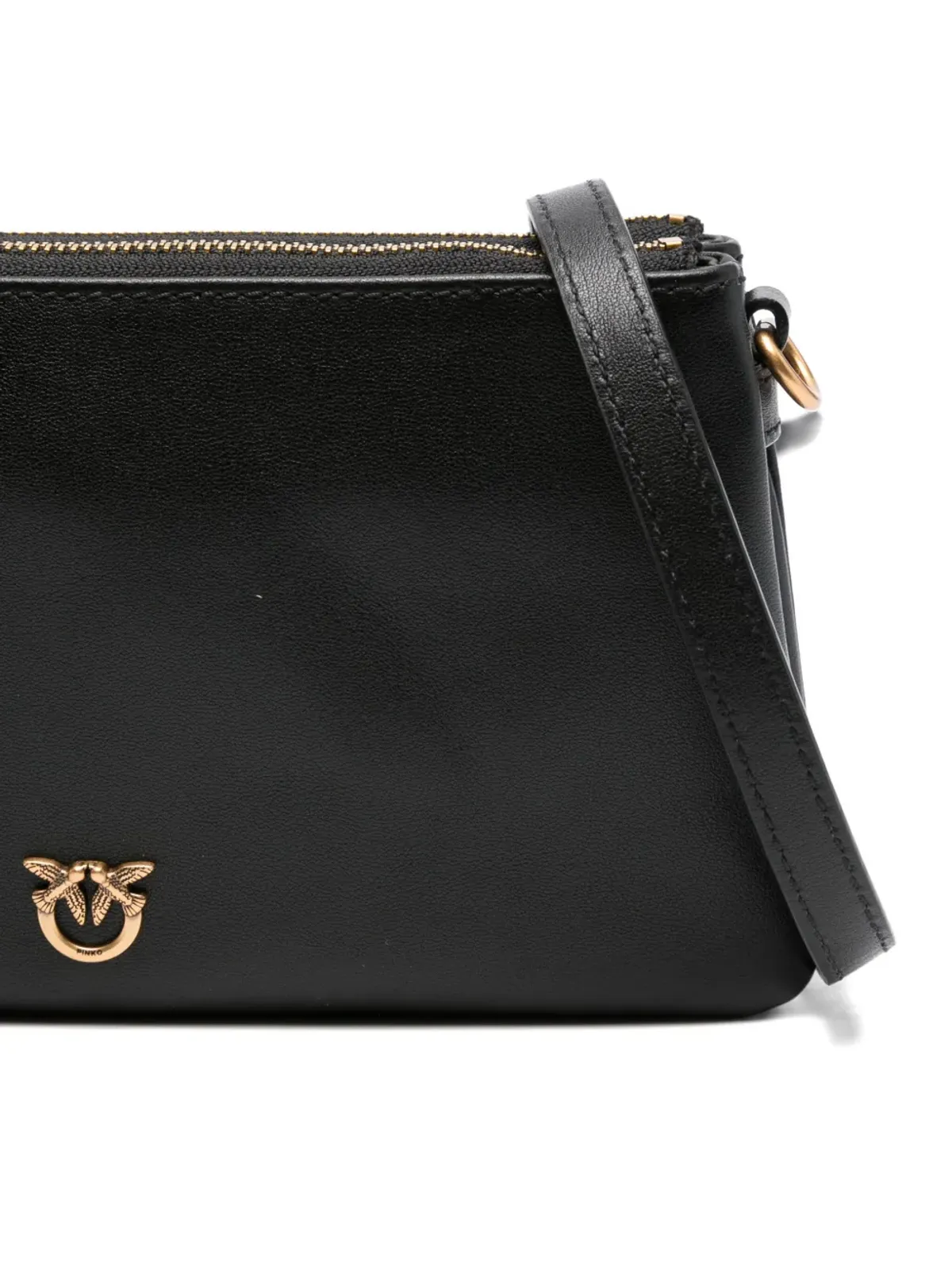 PINKO ダブルジップ レザー クロスボディバッグ - ブラック - 画像4