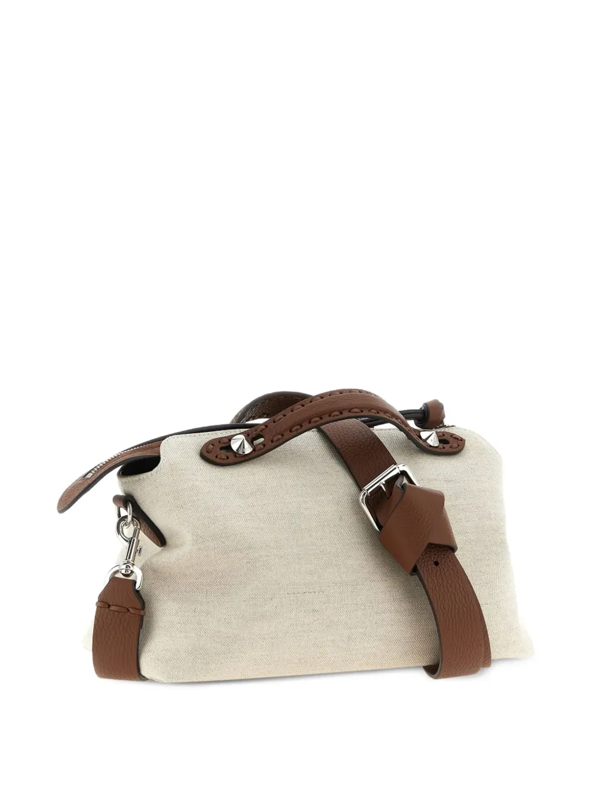 FENDI ジップトップ サドルステッチ ハンドバッグ - 画像2