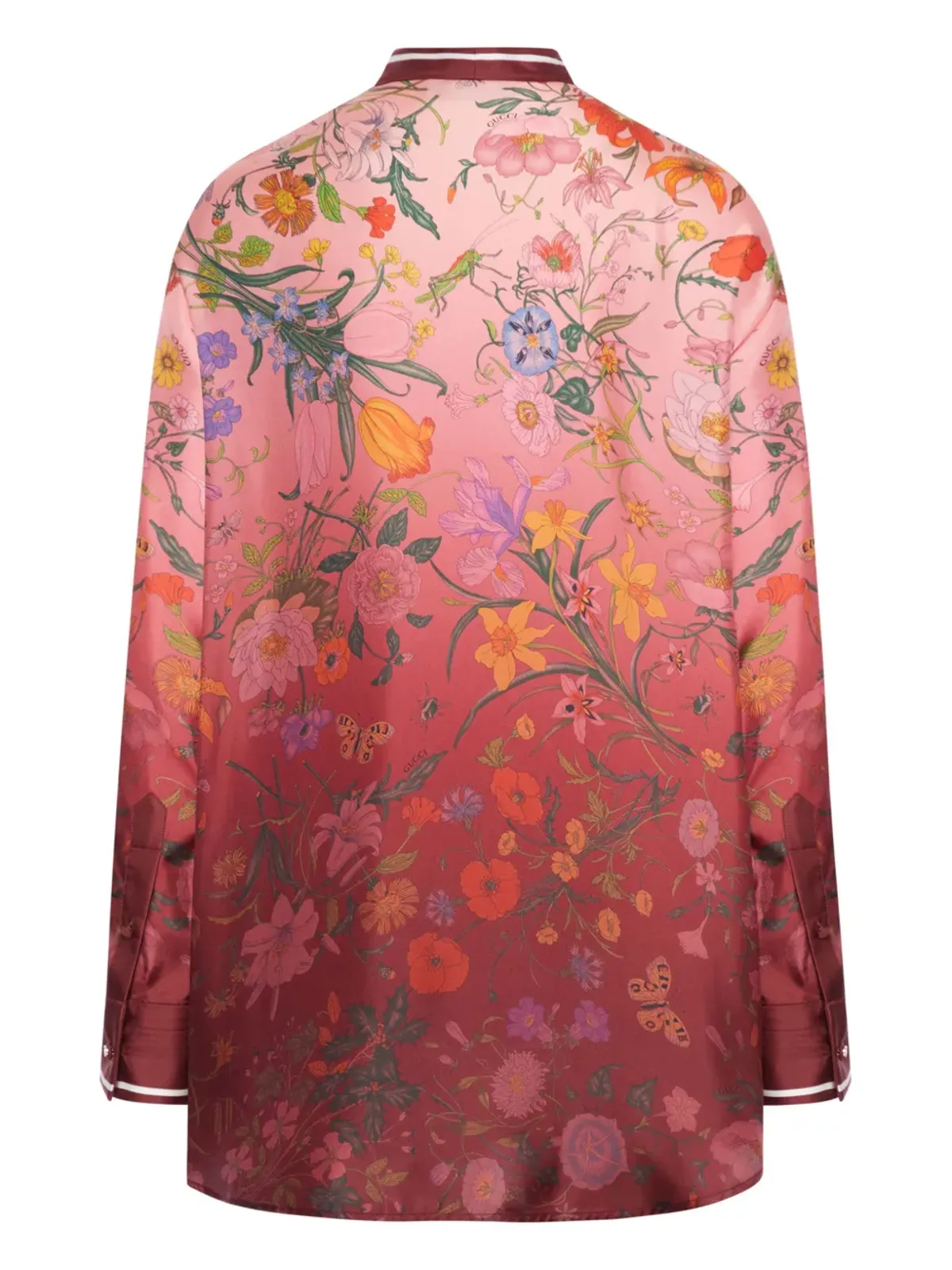 Gucci 花柄プリントのシルクシャツ - レッド - 画像2