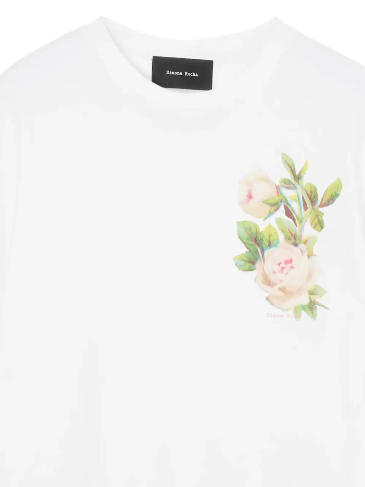 Simone Rocha ローズプリント クルーネックTシャツ - 画像2