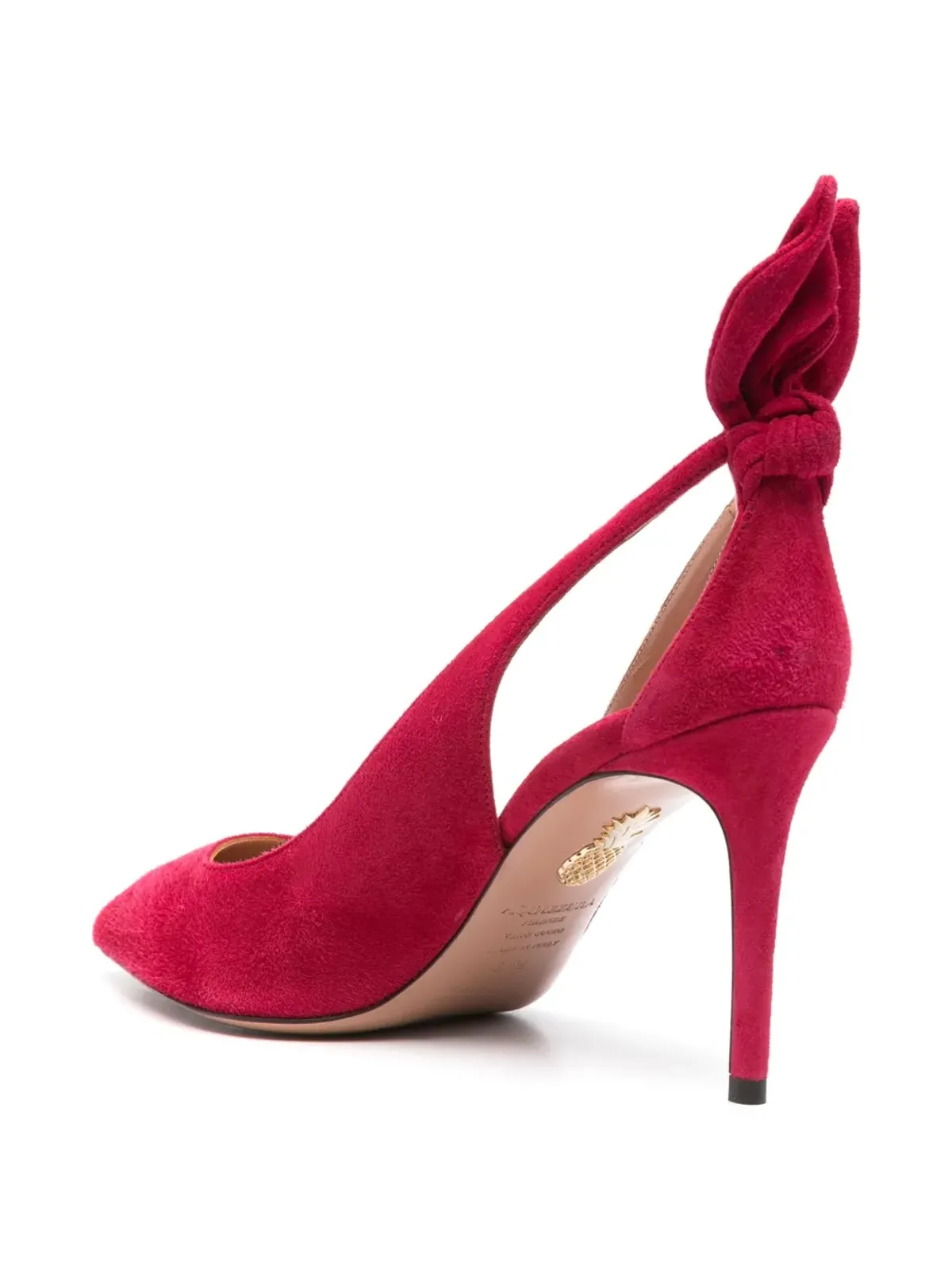 Aquazzura ボウディテール カットアウトパンプス ピンク - 画像3