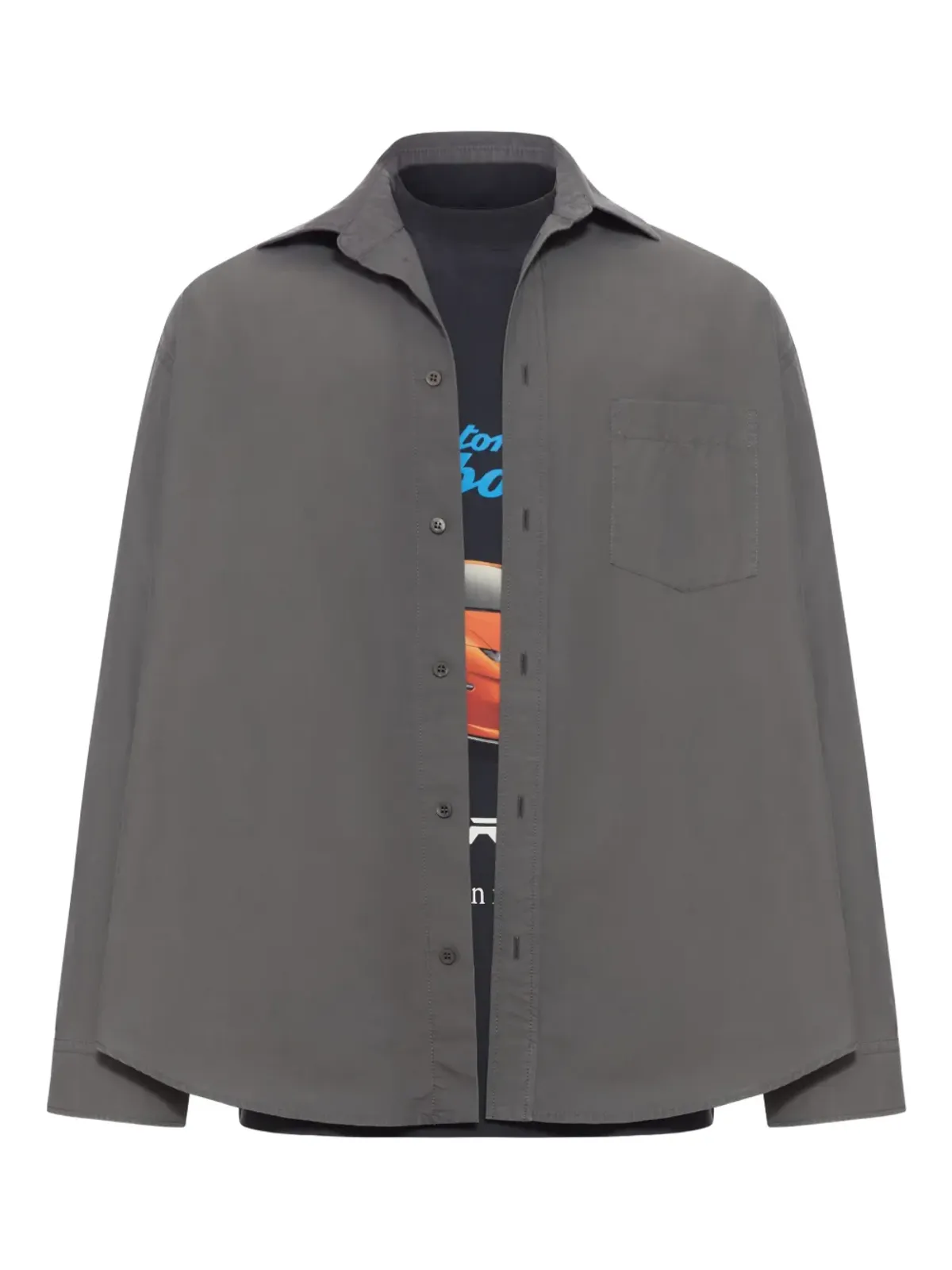 Balenciaga x Automobili Lamborghini レイヤードポプリンシャツ - グレー - 画像1