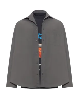 Balenciaga x Automobili Lamborghini レイヤードポプリンシャツ - グレー - サムネイル1