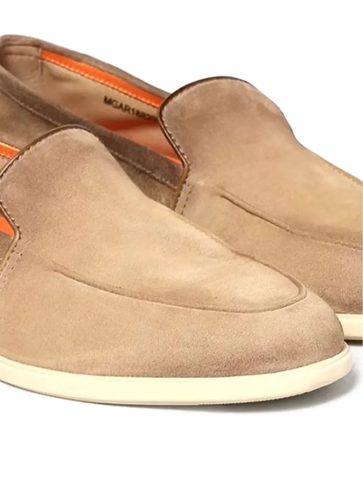 Santoni スエード フラットローファー - ニュートラル系 - 画像3