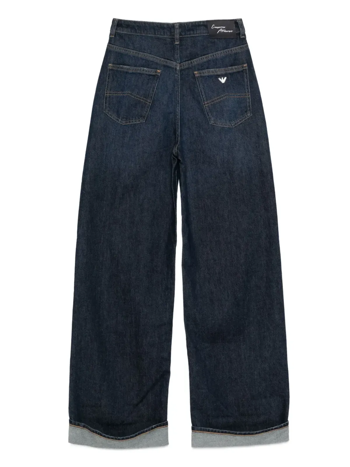 Emporio Armani ダメージ加工入りワイドレッグデニムジーンズ - 画像2