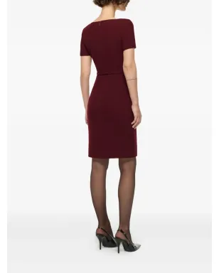 Roland Mouret アシンメトリックツイスト ベルト付き ウール ミニドレス レッド - サムネイル4