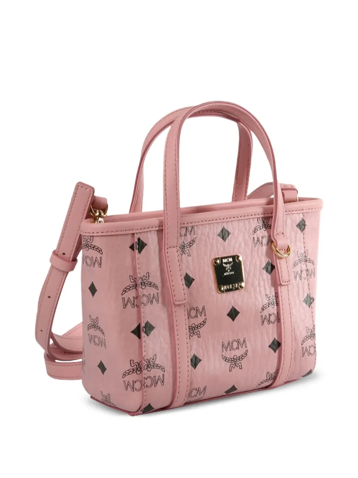 MCM モノグラム ロゴプレート トートバッグ - 画像2