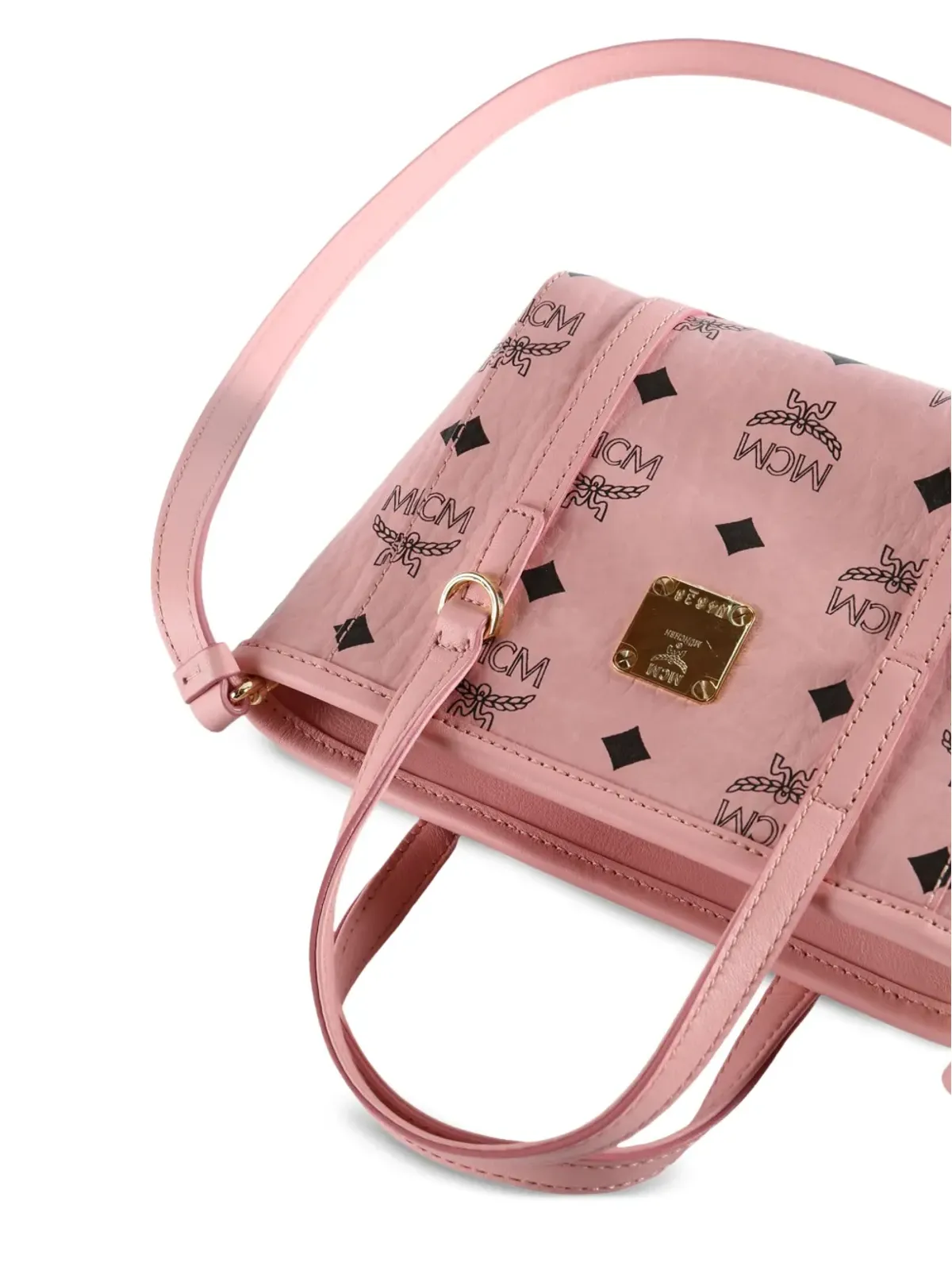 MCM モノグラム ロゴプレート トートバッグ - 画像3