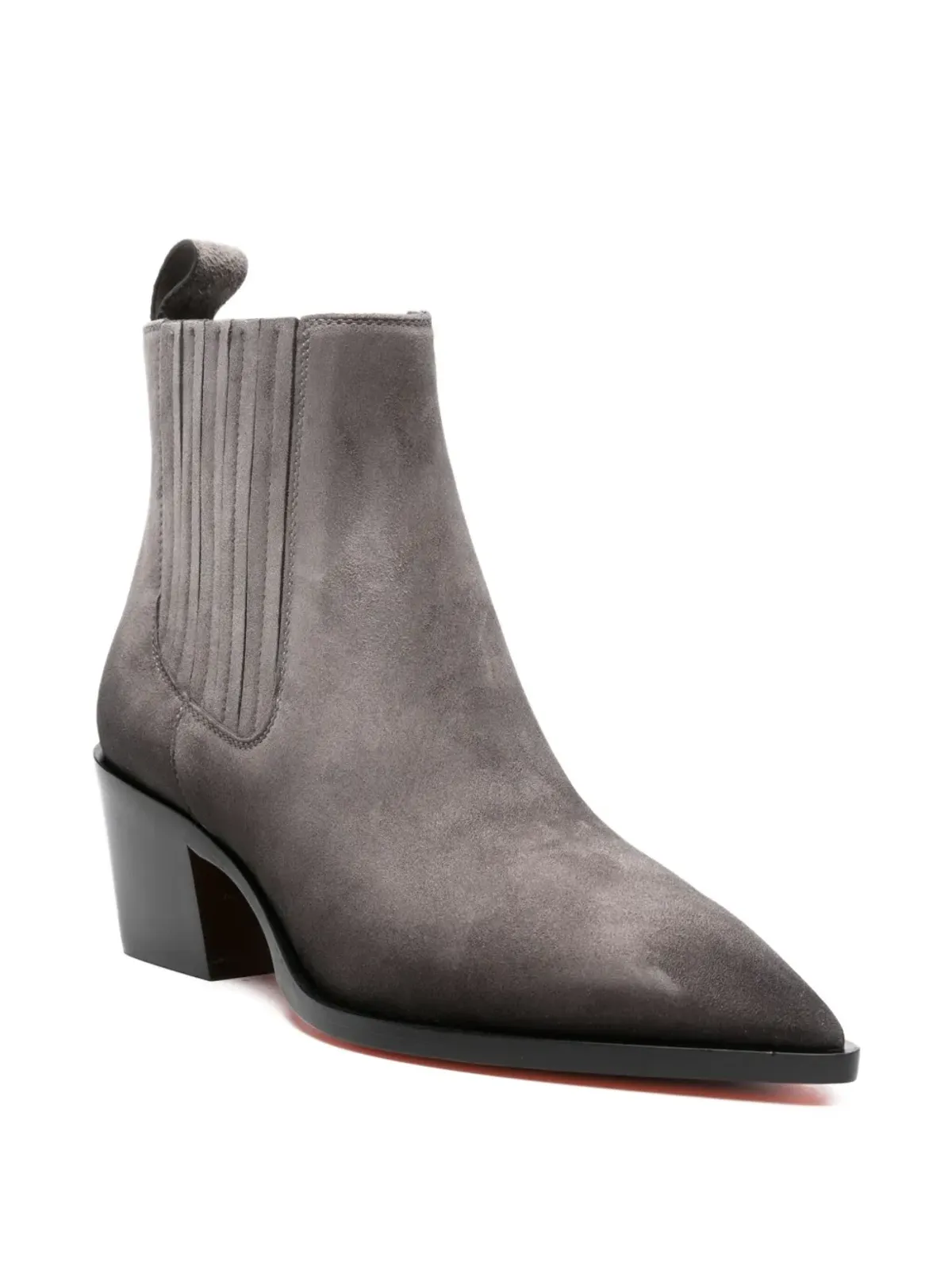Santoni ポインテッドトゥ・スエード チェルシーブーツ - 画像2